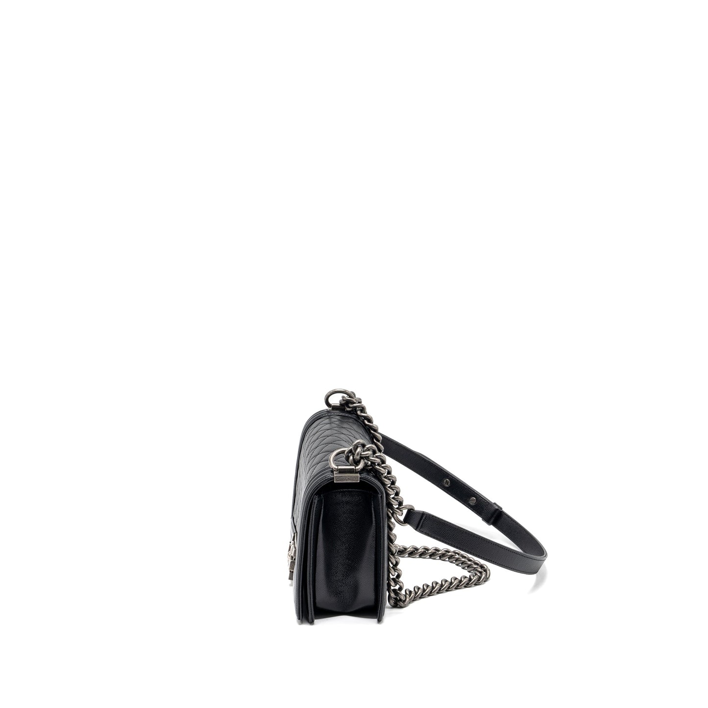 Chanel Medium Boy bag Caviar black ruthenium SHW
