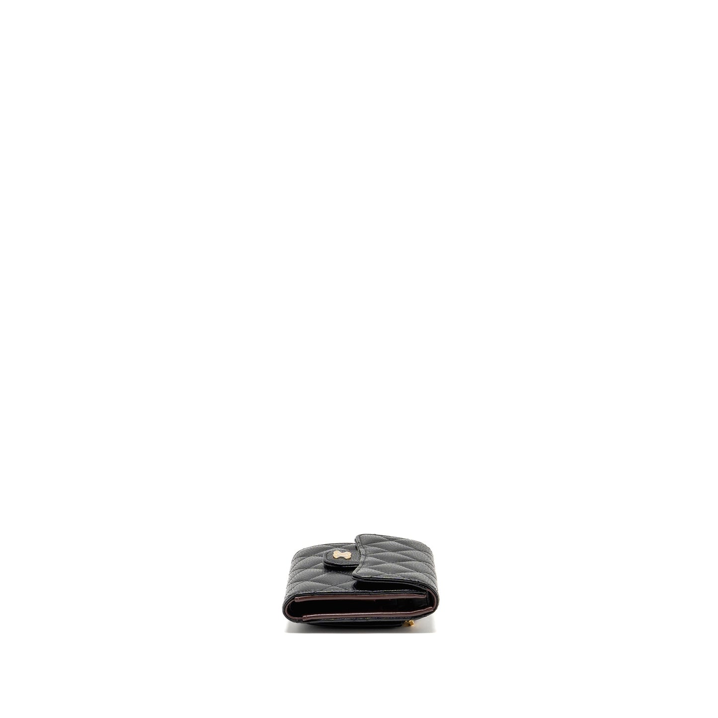 Chanel Small Classic Flap Wallet Caviar Black GHW (Microchip)