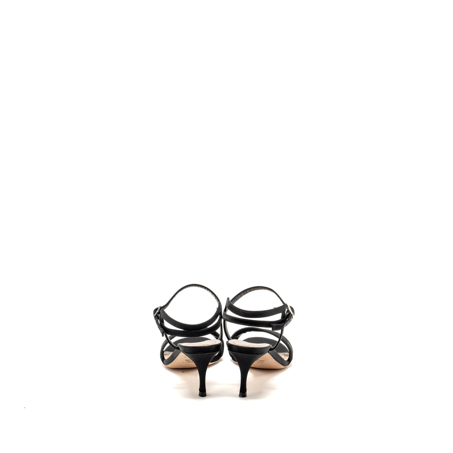 Luxury Dior Size 36 Dway High-Heeled Sandals Embroidered Satin Leather Black SHW
