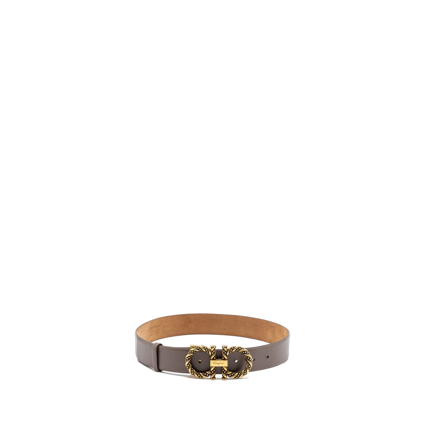 Salvatore Ferragamo Size 75CM adjustable Gancini Belt Calfskin Coffee Brown GHW