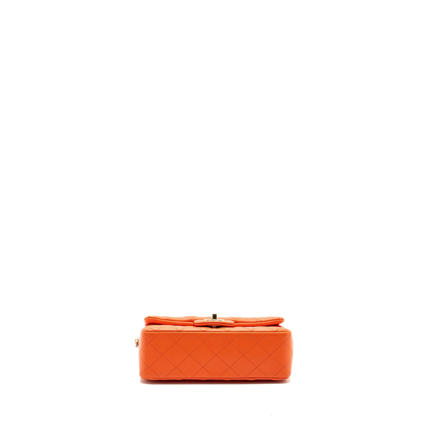 Chanel Mini Rectangular Flap Bag Lambskin Orange SHW