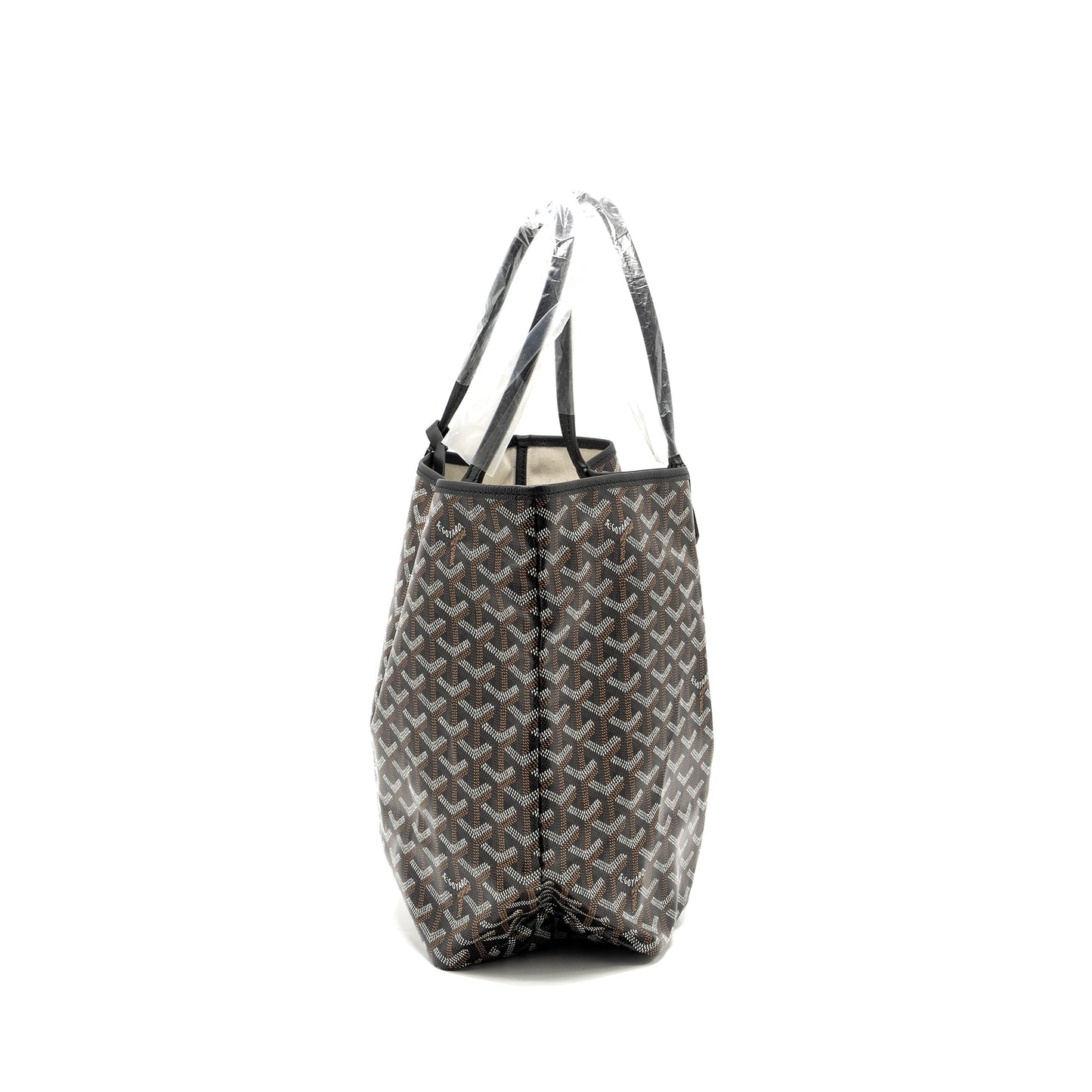 Goyard Saint Louis PM Tote Bag Goyardine Canvas/Calfskin BLACK SHW