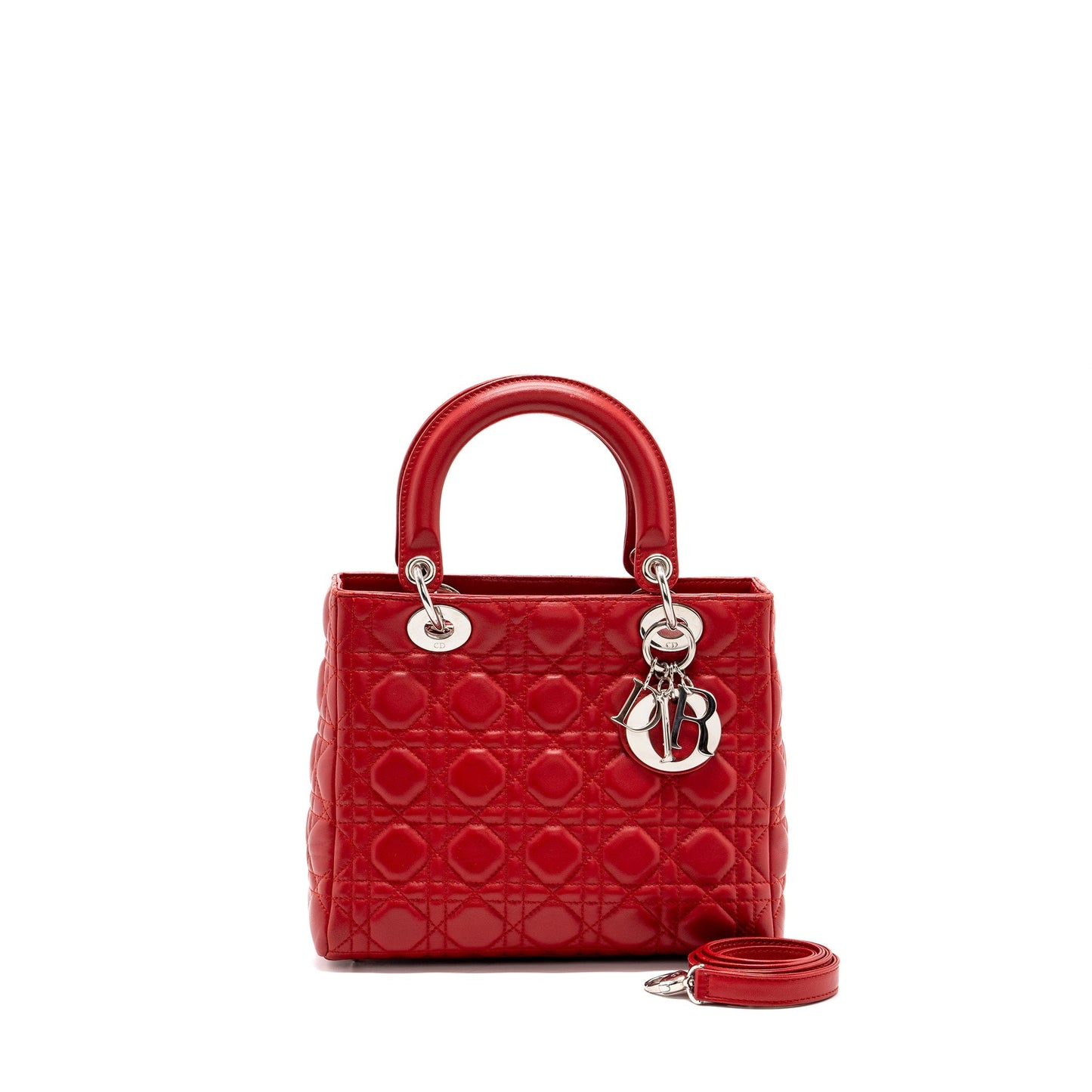 Luxury Dior Medium lady Luxury Dior lambskin red SHW
