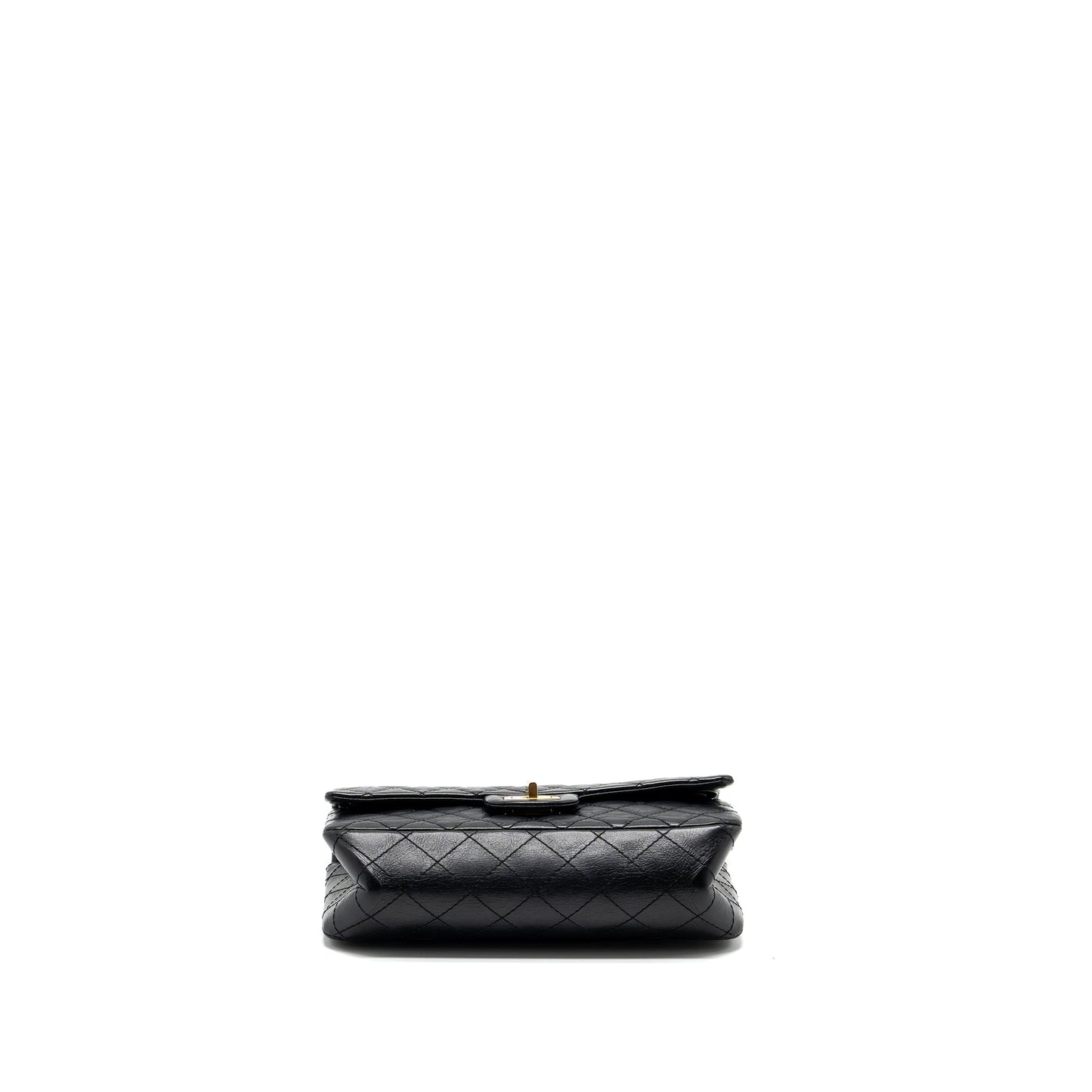 Chanel small 2.55 reissue double flap bag aged calfskin black GHW