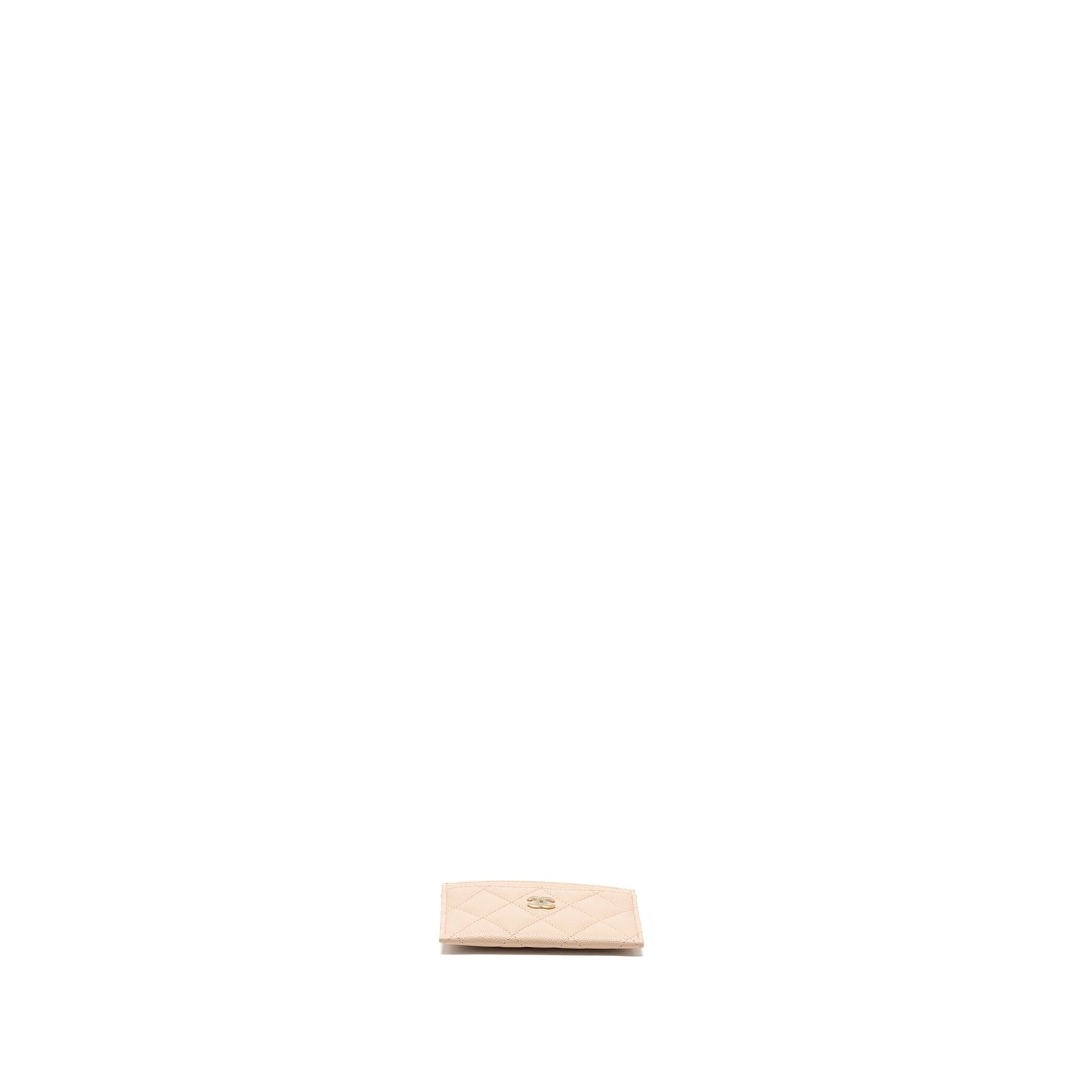 Chanel classic card holder caviar light beige LGHW