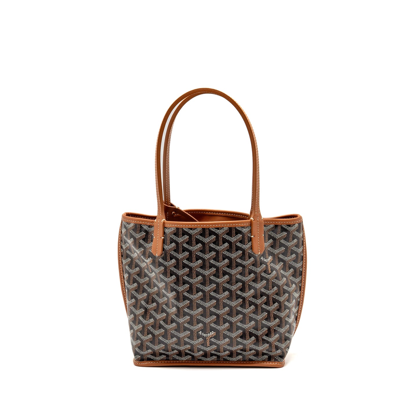Goyard mini Anjou Tote goyardine canvas/calfskin tan SHW