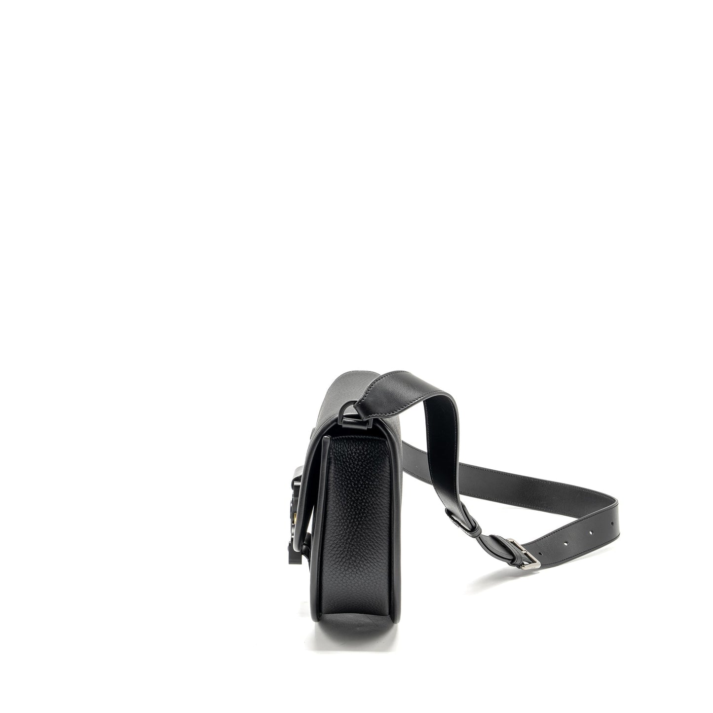 Luxury Dior Large Gallop Bag With Strap Grained Smooth Calfskin Black Silver/Gold Hardware