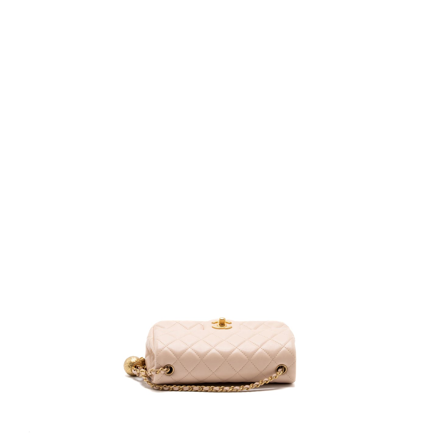 Chanel Pearl Crush Mini Rectangular Flap Bag Lambskin Light Pink GHW (microchip)