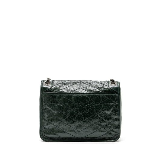 Saint laurent medium Niki calfskin green ruthenium hardware