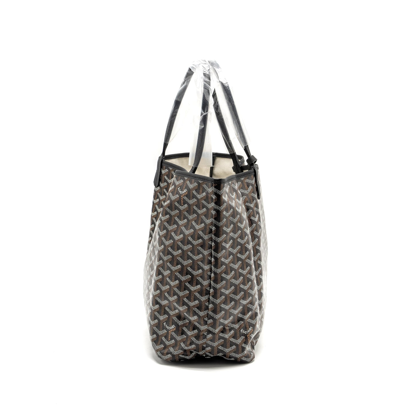 Goyard Saint Louis PM Tote Bag Goyardine Canvas/Calfskin BLACK SHW