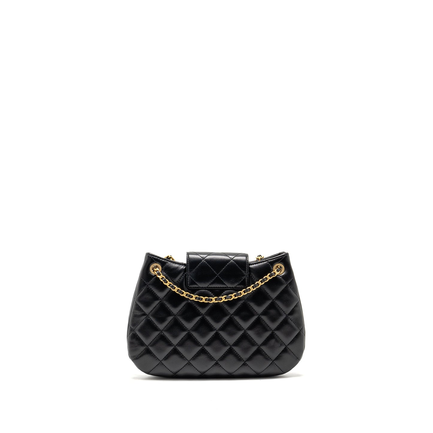 Chanel 24C Quilted Small Messenger Bag Black Lambskin GHW (Microchip)