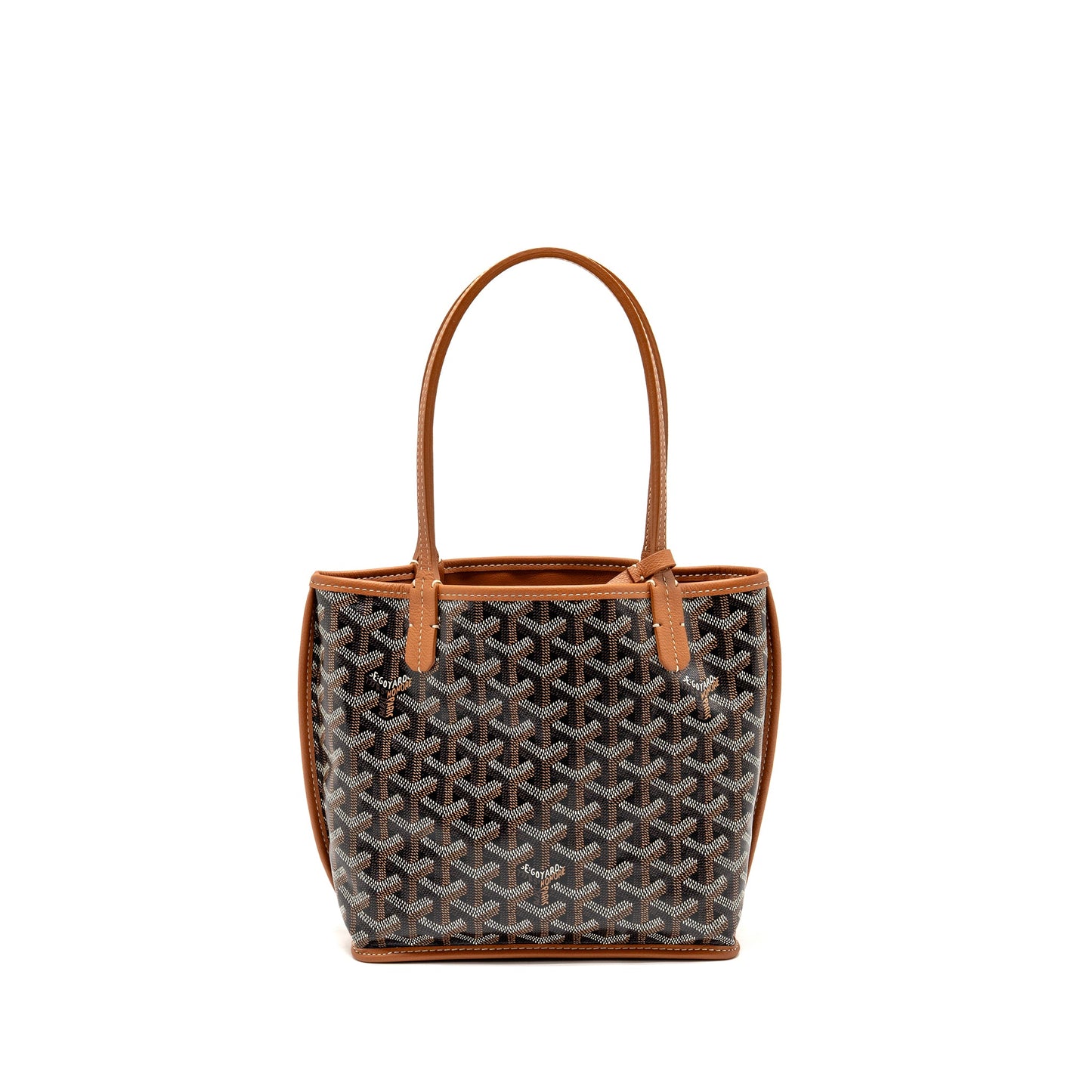 Goyard mini Anjou Tote goyardine canvas/calfskin tan SHW