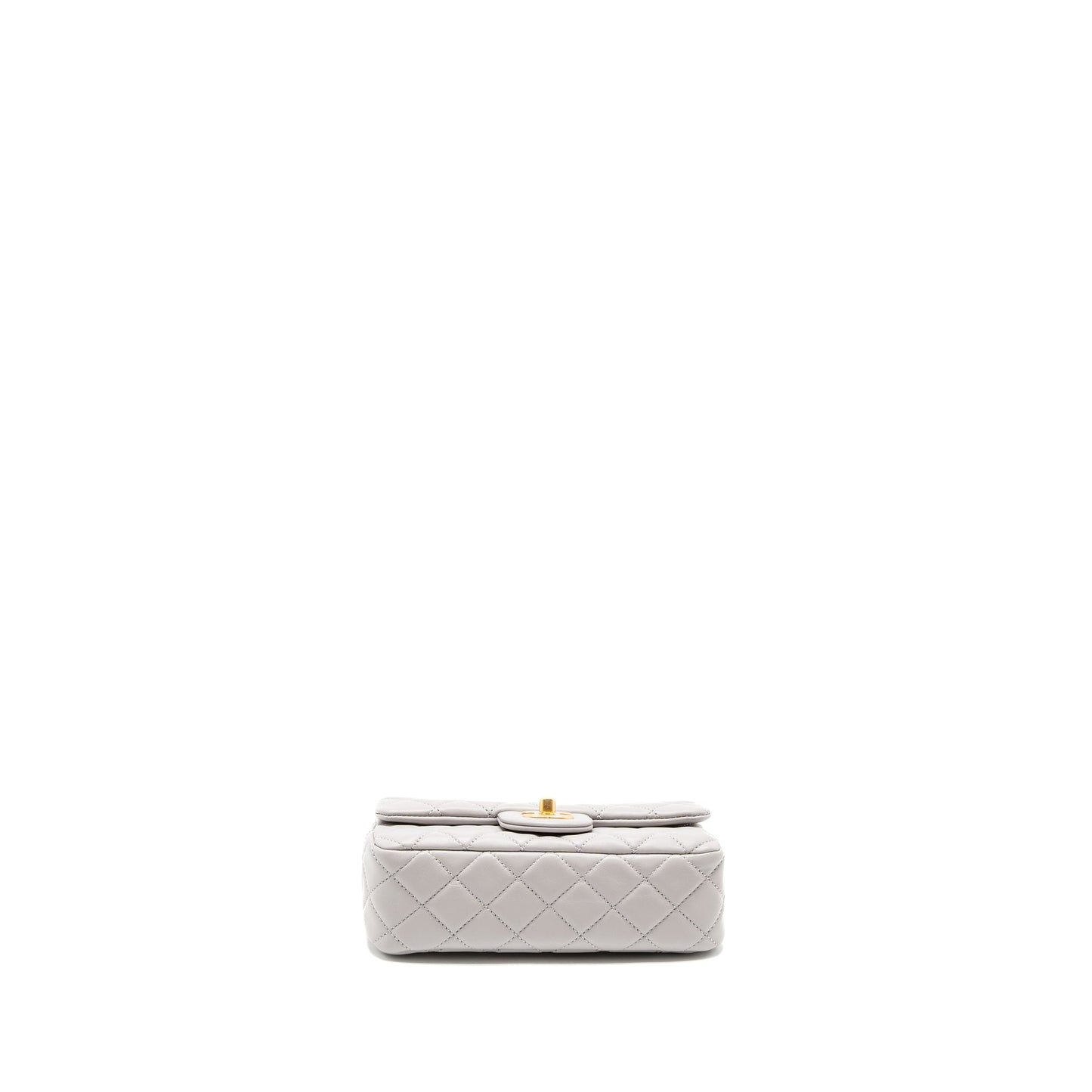 Chanel Pearl Crush Mini Rectangular Lambskin Light Grey Brushed GHW (Microchip)
