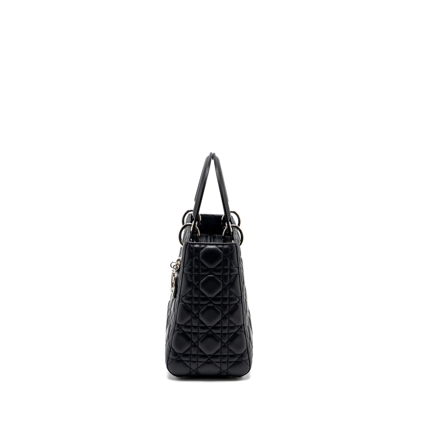 Luxury Dior Medium Lady Luxury Dior Lambskin Dark Blue SHW