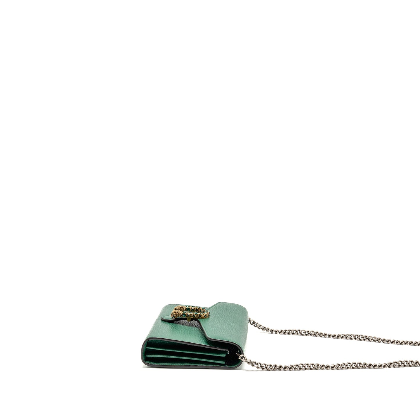 Gucci Mini Dionysus Wallet On Chain Calfskin Green Multicolour Hardware