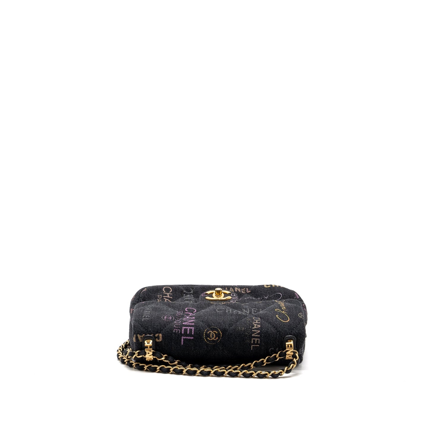 Chanel Black Denim Flap Bag Brushed GHW (Microchip)