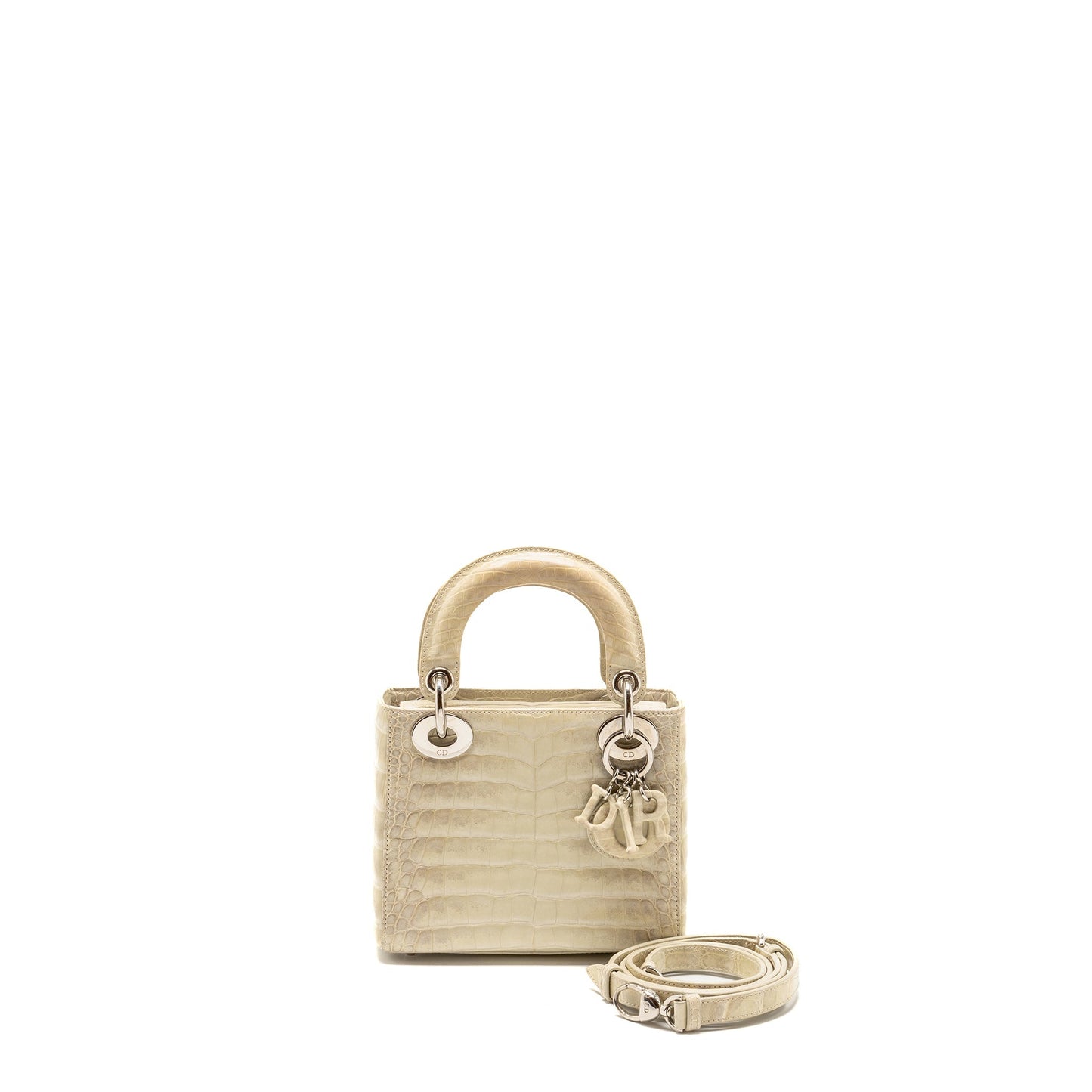 Luxury Dior Mini Lady Luxury Dior Himalayan Crocodile White SHW