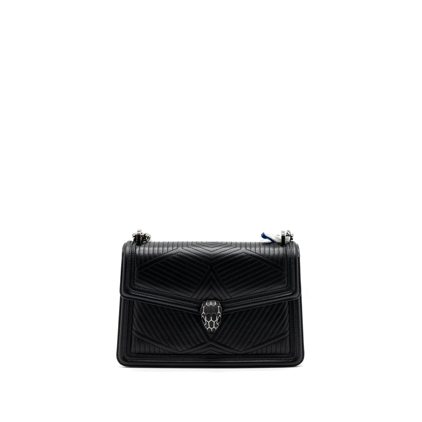 Bvlgari Serpenti forever flap bag calfskin black ruthenium Hardware