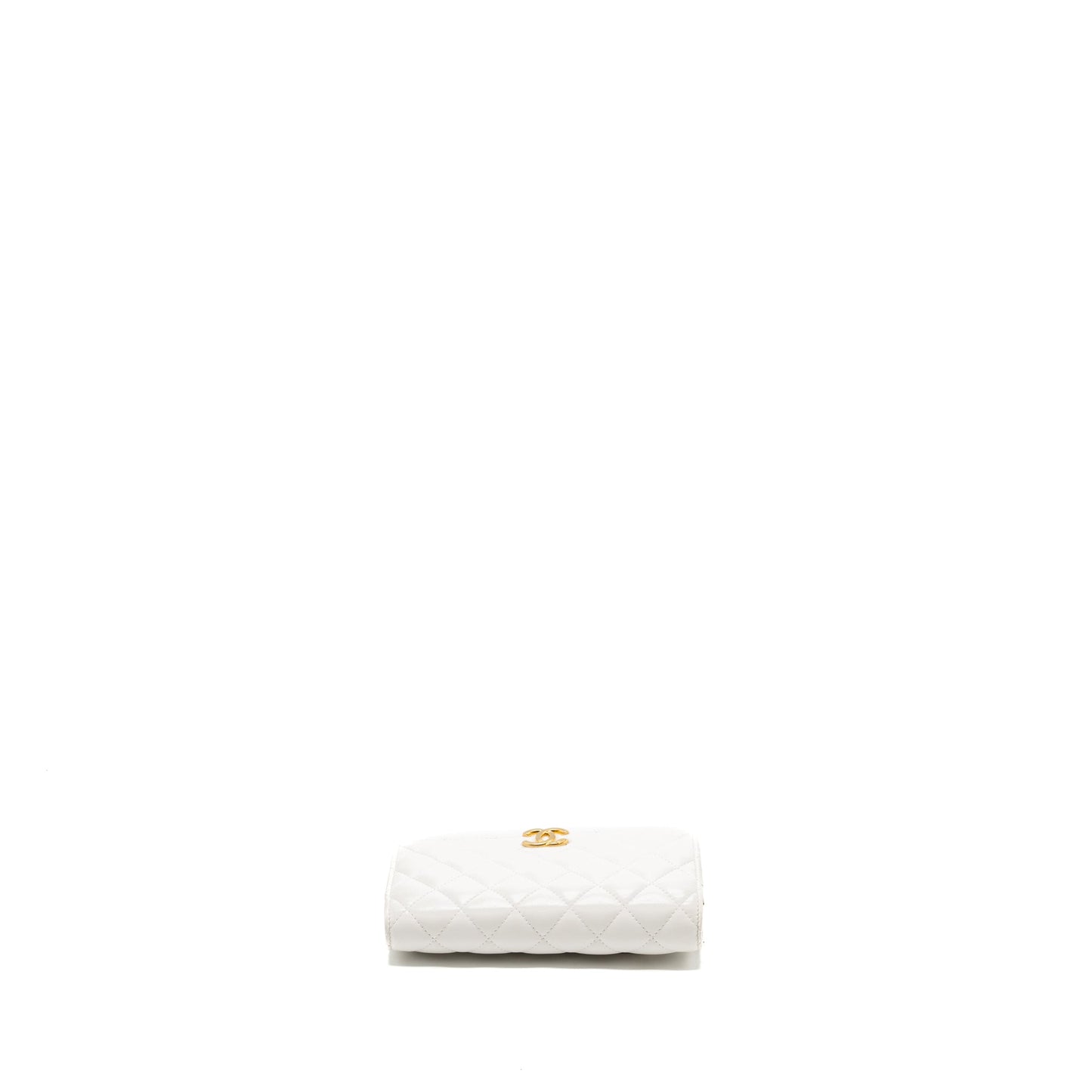 Chanel giant chain classic wallet on chain lambskin white multicolour hardware (Microchip)