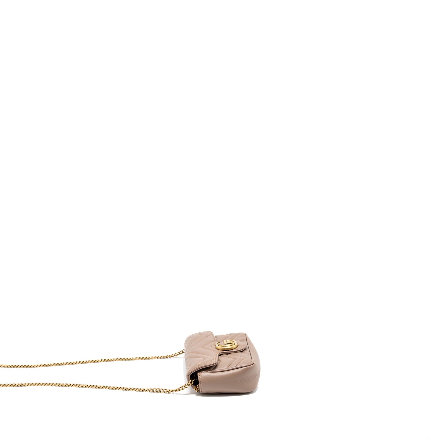 Gucci Super Mini GG Marmont Calfskin Beige GHW