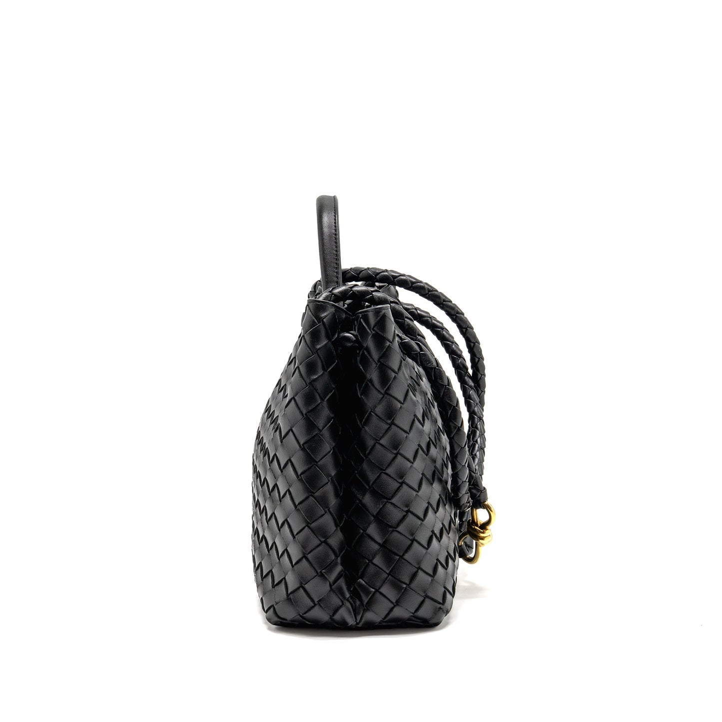Bottega Veneta Medium Andiamo Lambskin Black GHW