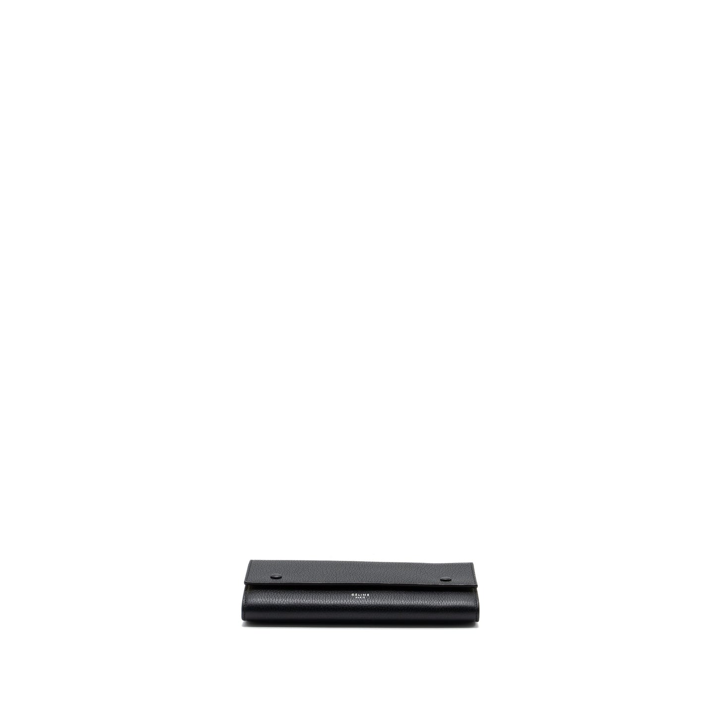 Celine Long Wallet Grained Calfskin Black SHW