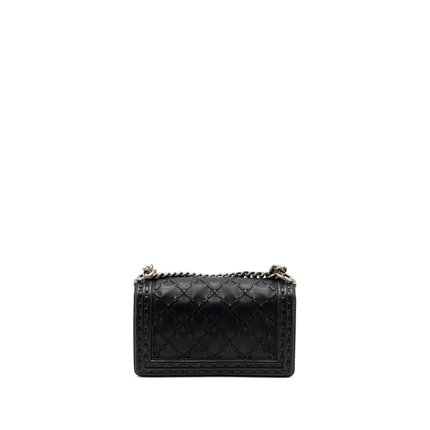 Chanel medium boy bag limited quilted caviar black ruthenium hardware