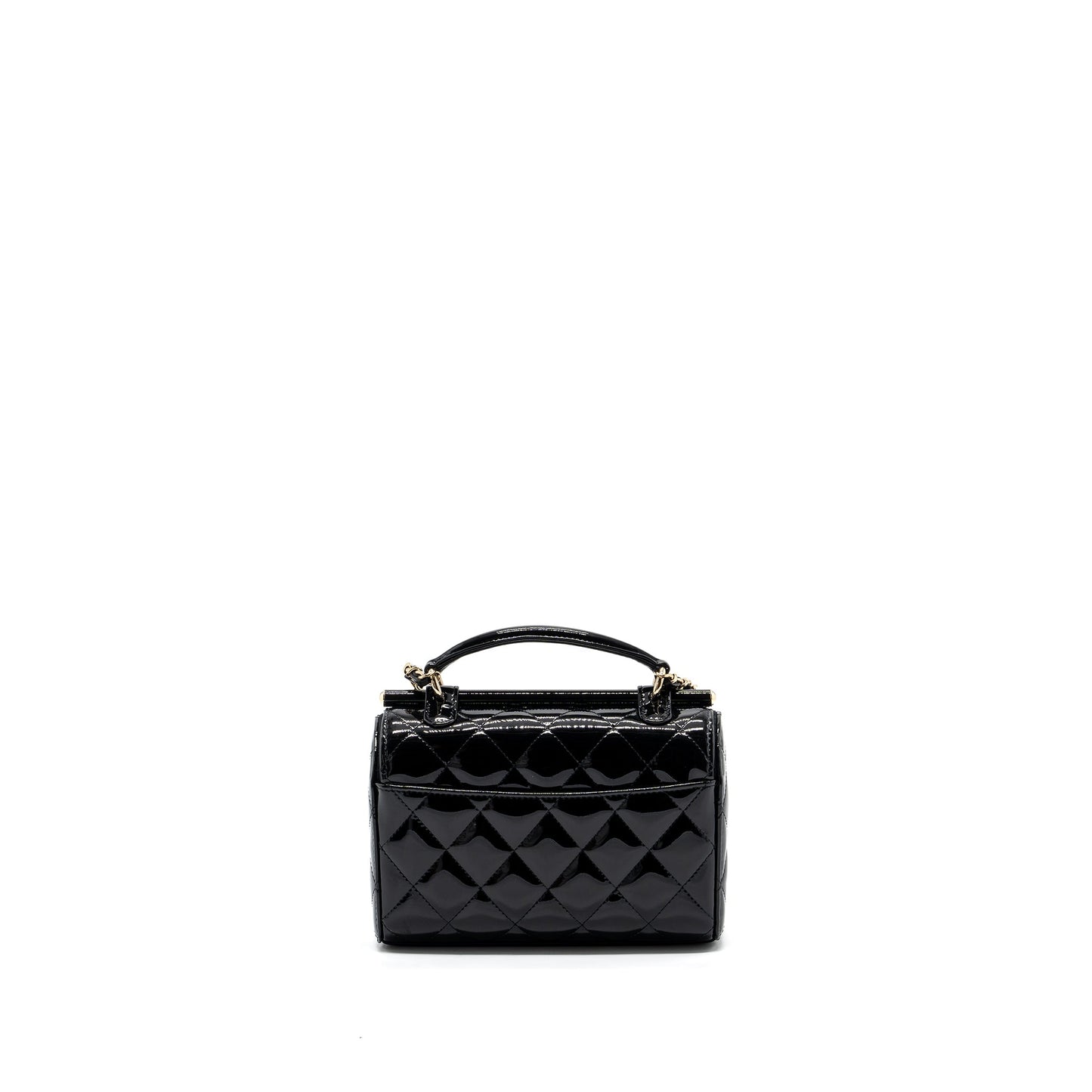 Chanel Small Trendy CC Dual Flap Bag patent black LGHW (microchip)
