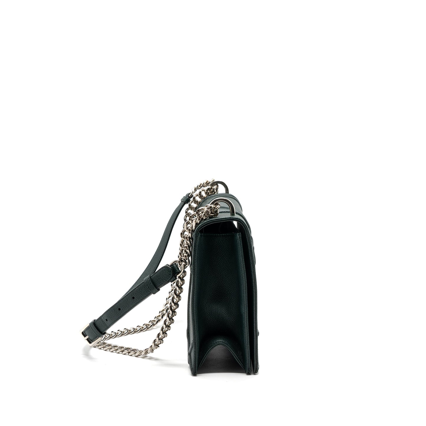 Luxury Dior Large Luxury Diorama Bag Grained Calfskin Dark Green SHW