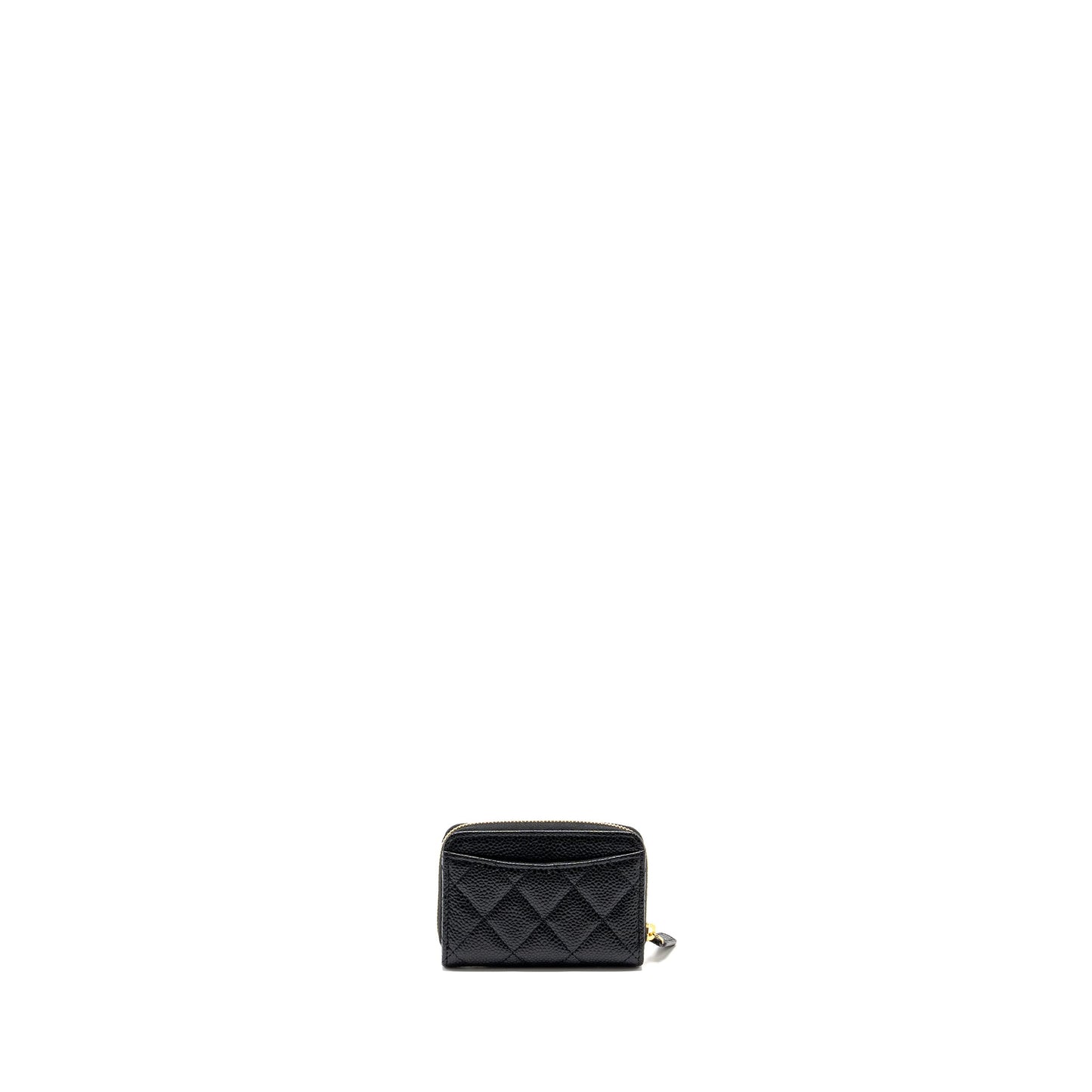 Chanel Zipper Card Holder Caviar Black GHW(Microchip)