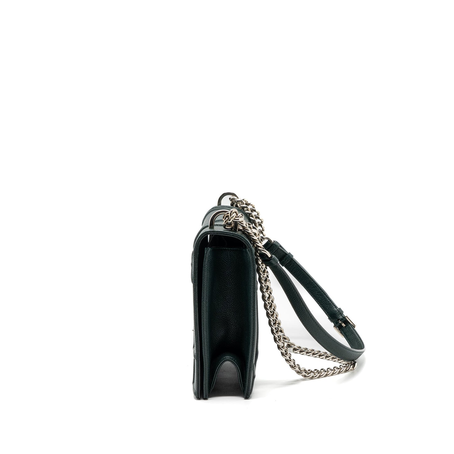 Luxury Dior Large Luxury Diorama Bag Grained Calfskin Dark Green SHW