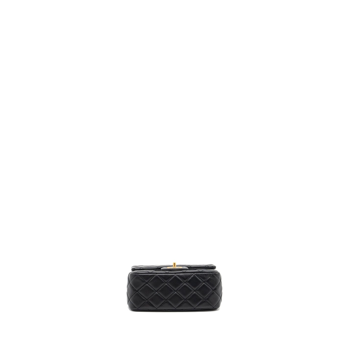 Chanel Pearl Crush Mini Square Flap Bag Lambskin Black GHW (Microchip)