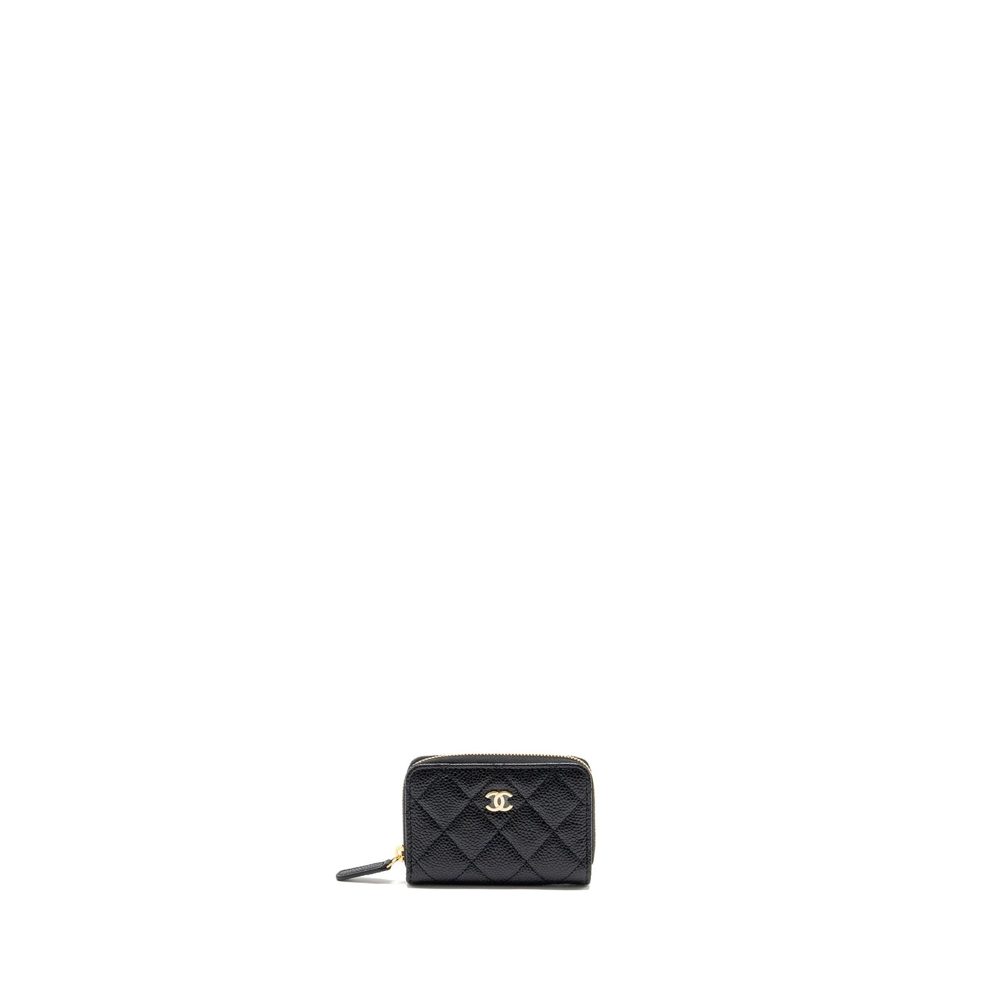 Chanel Zipper Card Holder Caviar Black GHW(Microchip)