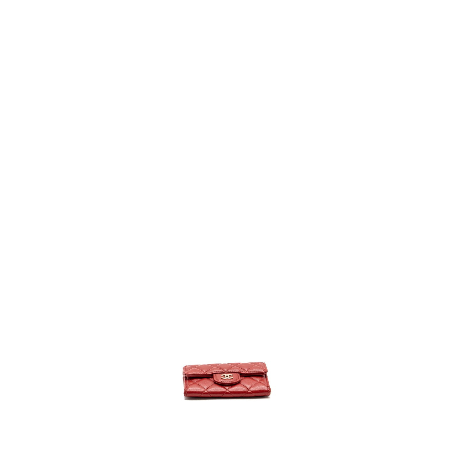 Chanel Flap Card Holder Lambskin Red SHW