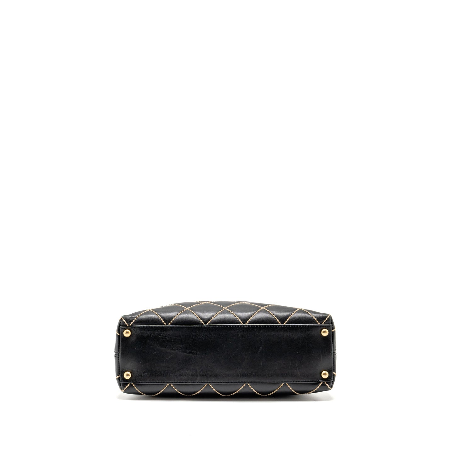 Chanel Vintage Wild Stitch Shoulder Bag Calfskin Black GHW