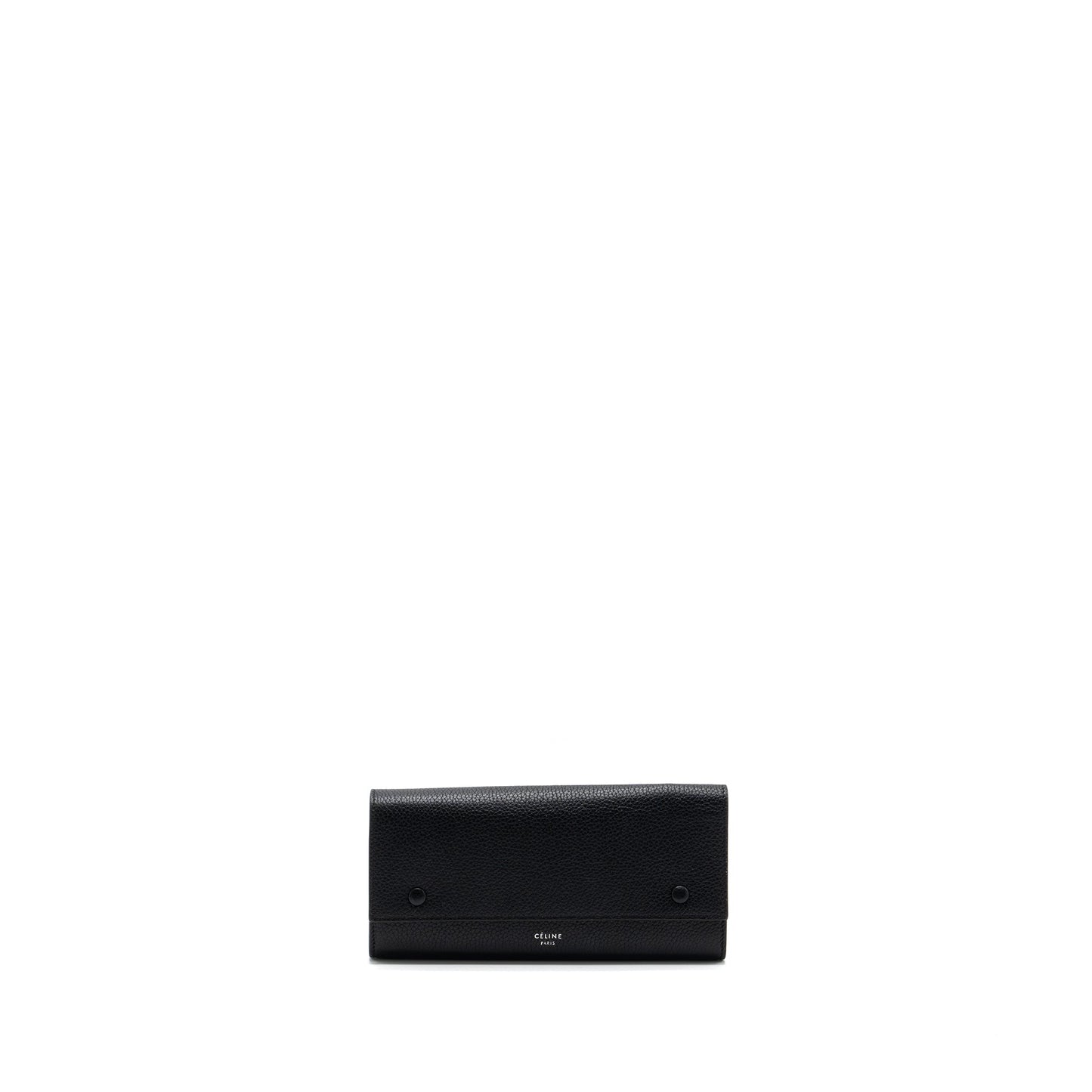 Celine Long Wallet Grained Calfskin Black SHW