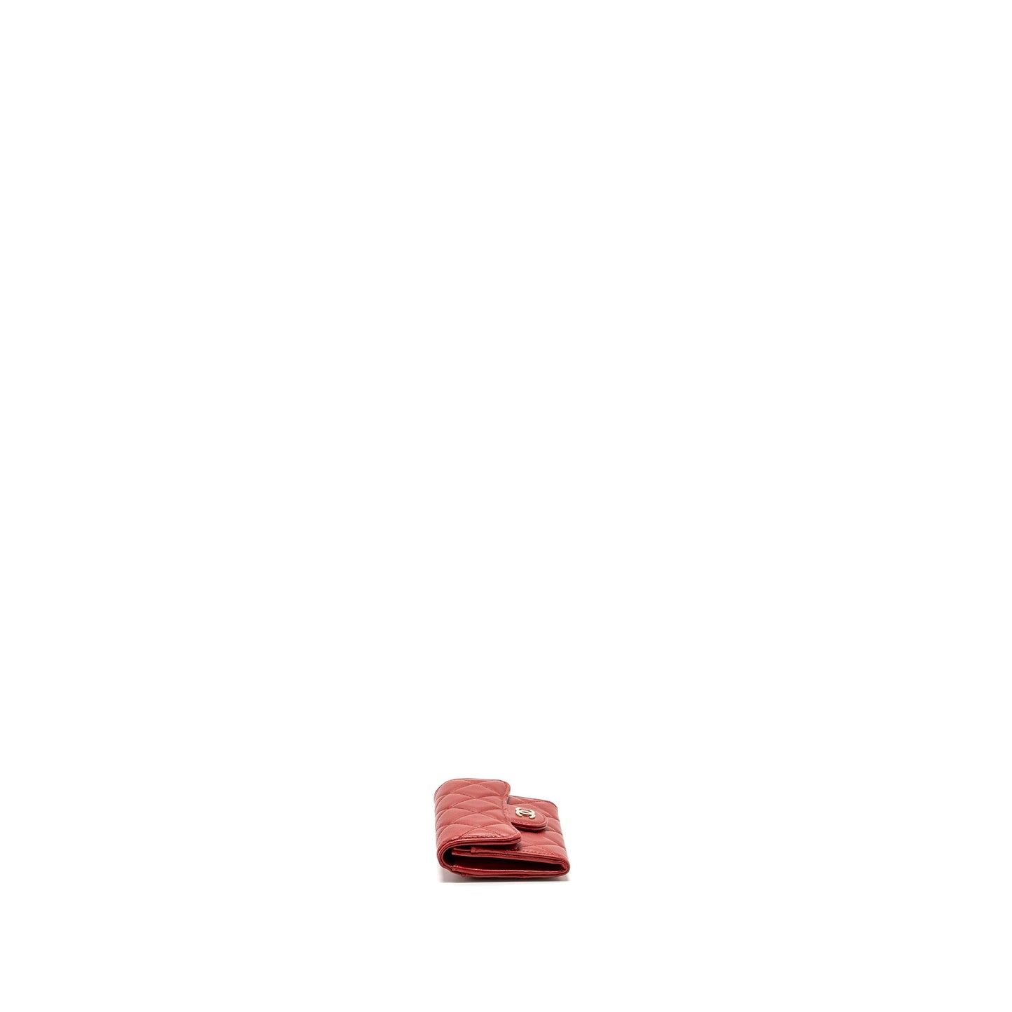 Chanel Flap Card Holder Lambskin Red SHW
