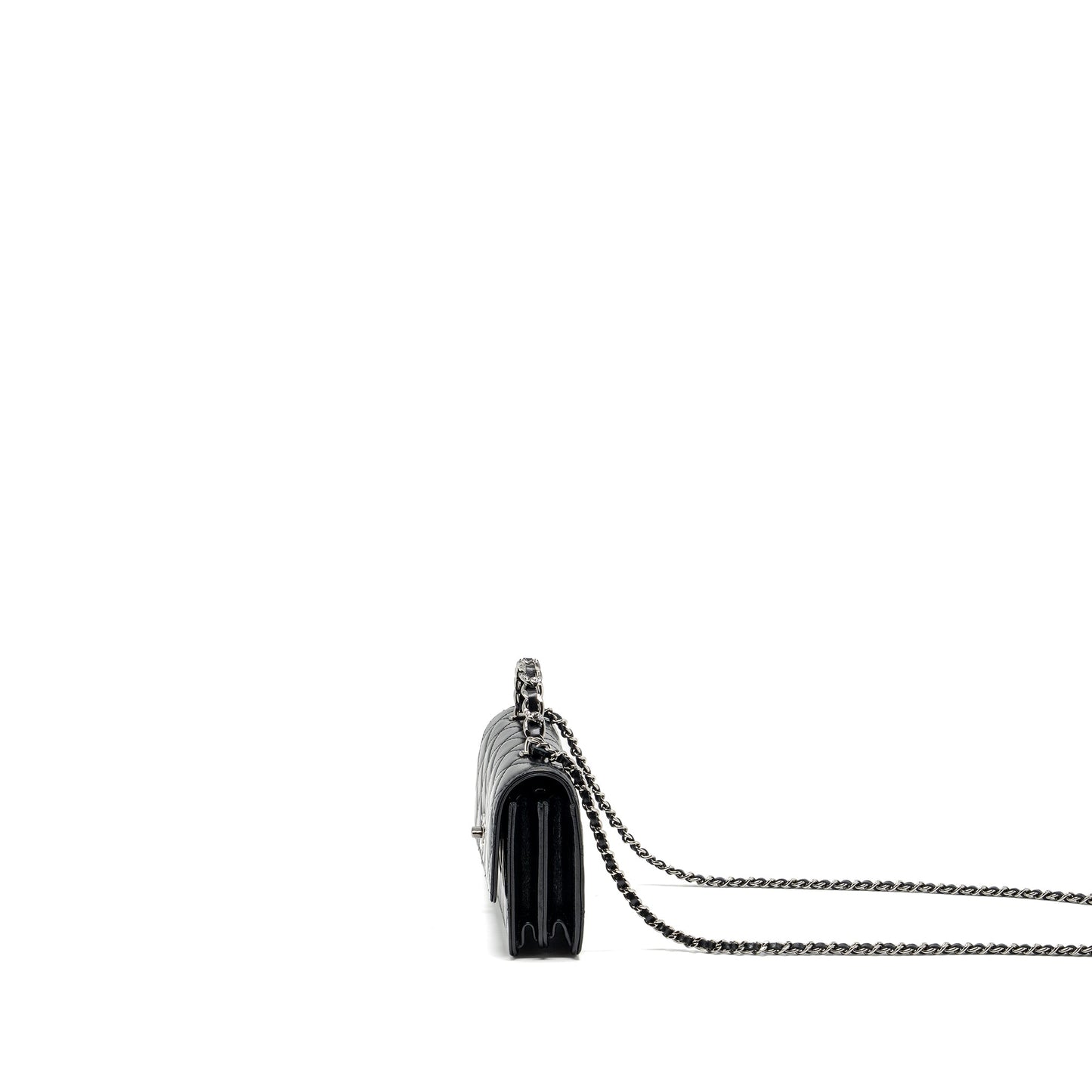 Chanel Crystal Top Handle Mini Flap Bag Calfskin Black with Black Hardware (Microchip)