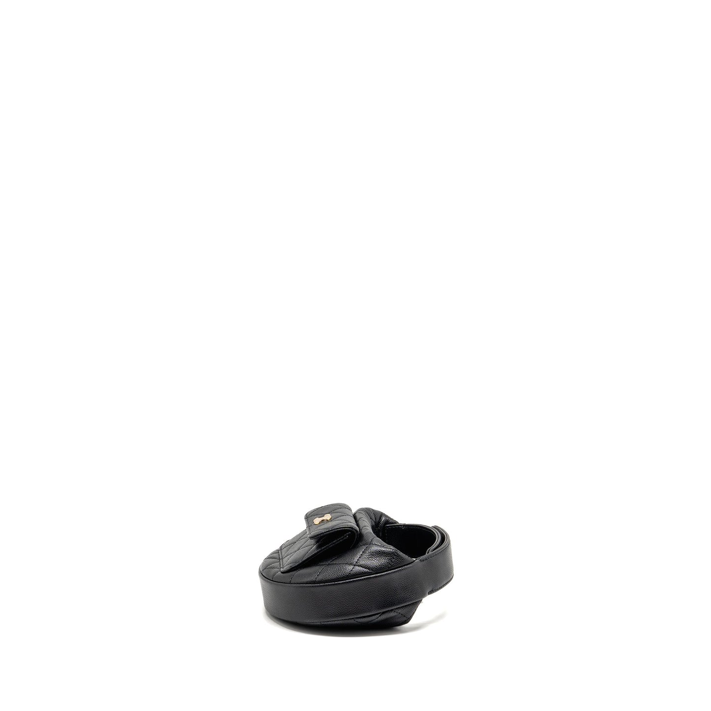 Chanel 23b Round Clutch Caviar Black LGHW (microchip)