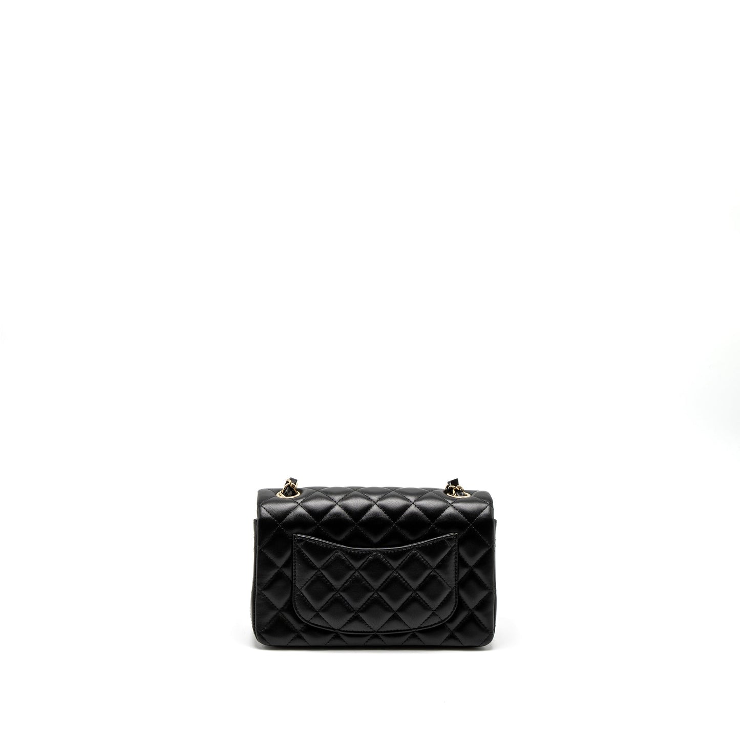Chanel Classic Mini Rectangular Flap Bag Lambskin Black LGHW (Microchip)