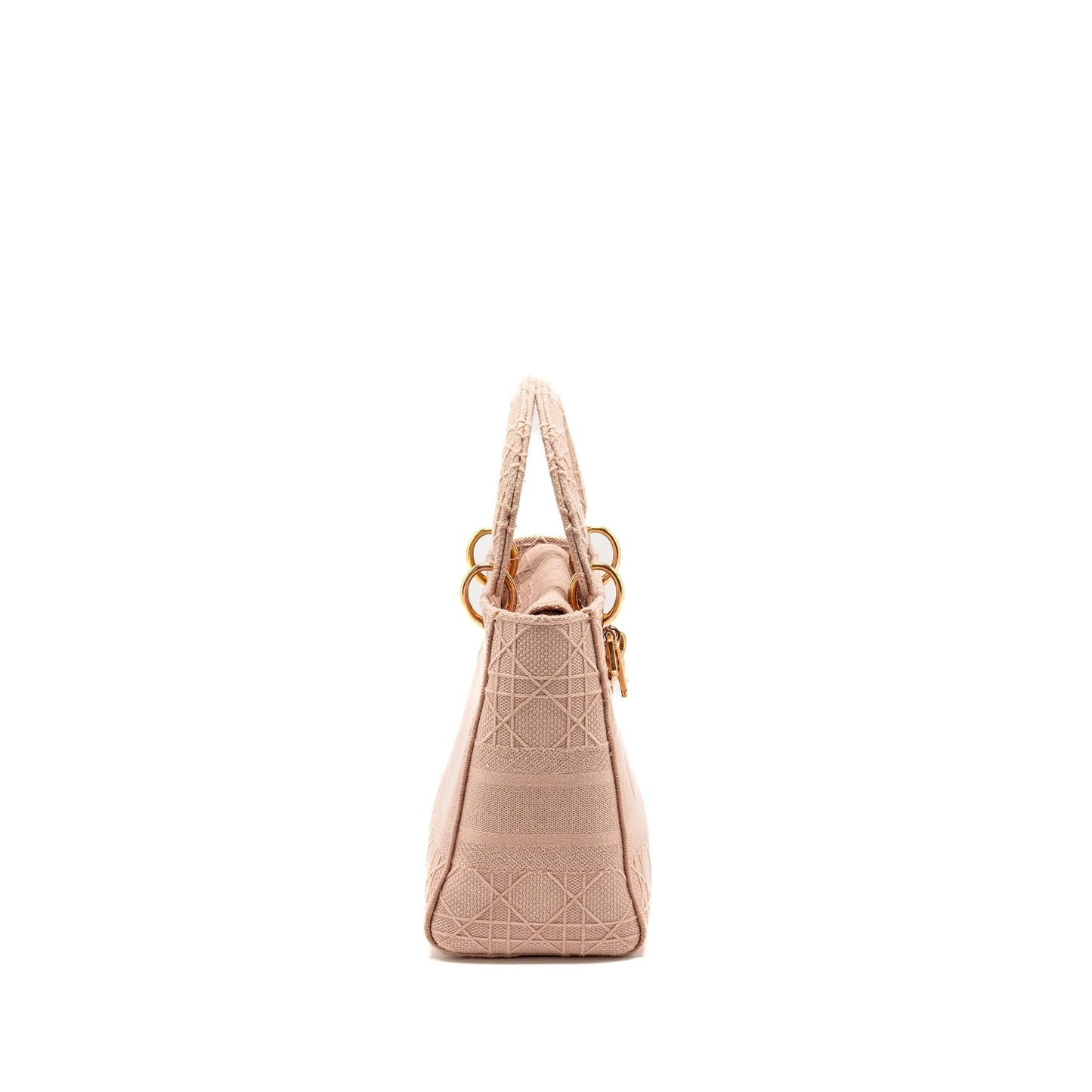 Luxury Dior Medium Lady D-Lite Bag Cannage Embroidery Rosewood Pink Hardware