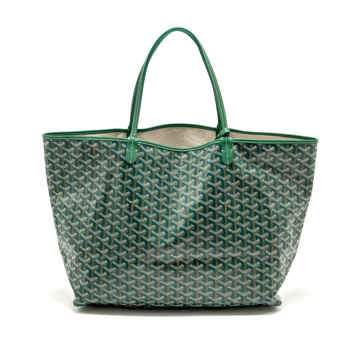 Goyard Saint Louis GM Tote Bag Canvas / Calfskin Green SHW