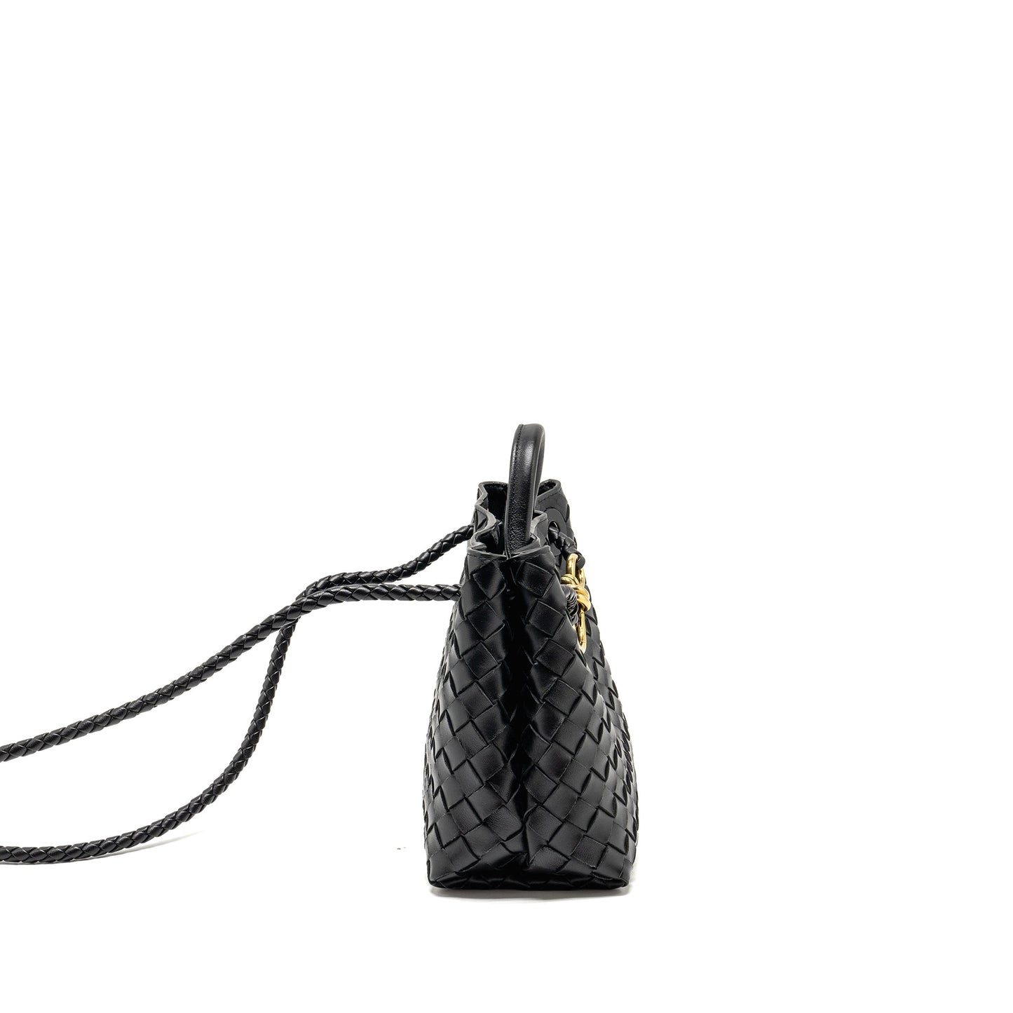 Bottega Veneta Small Andiamo Bag Lambskin Black GHW