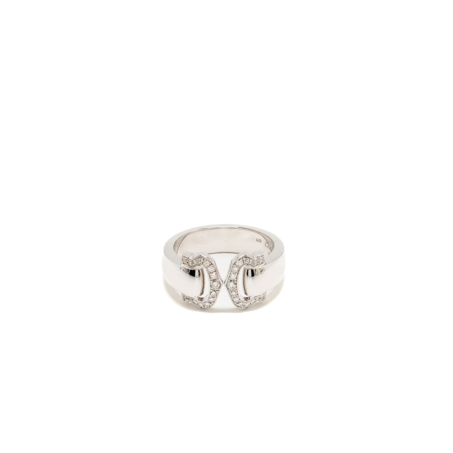 Cartier Size 54 2C Boucle Ring White Gold with Diamonds