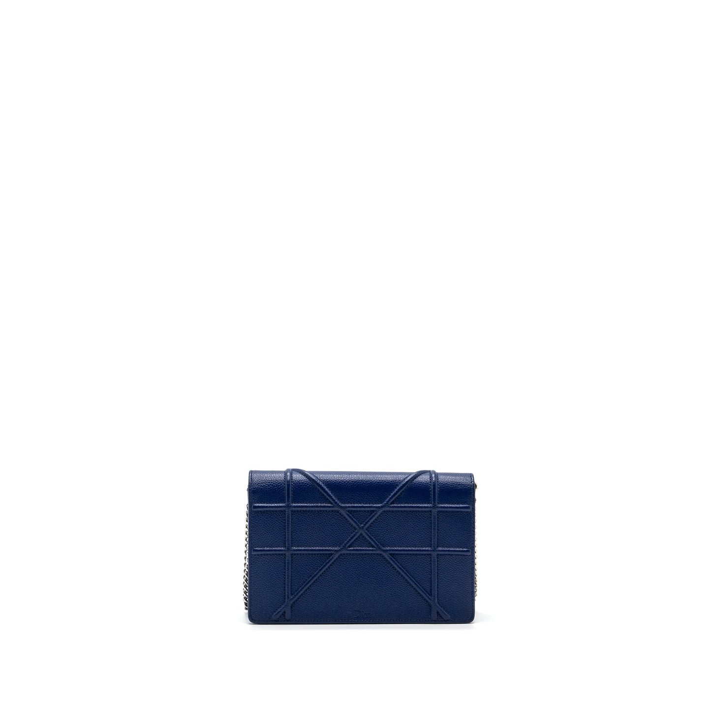 Luxury Dior Luxury DiorAMA WALLET ON CHAIN Leather BLUE SHW