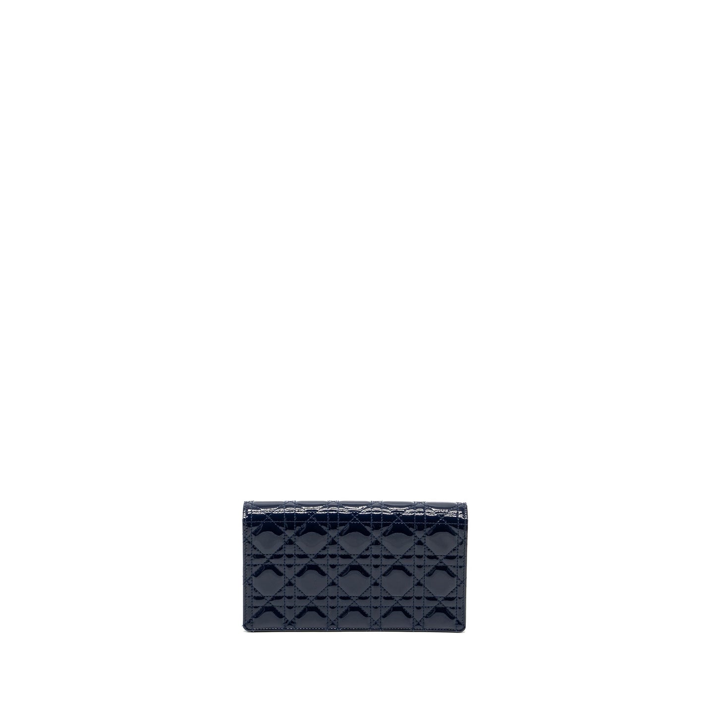 Luxury Dior Lady Luxury Dior Pouch with Chain patent dark blue LGHW