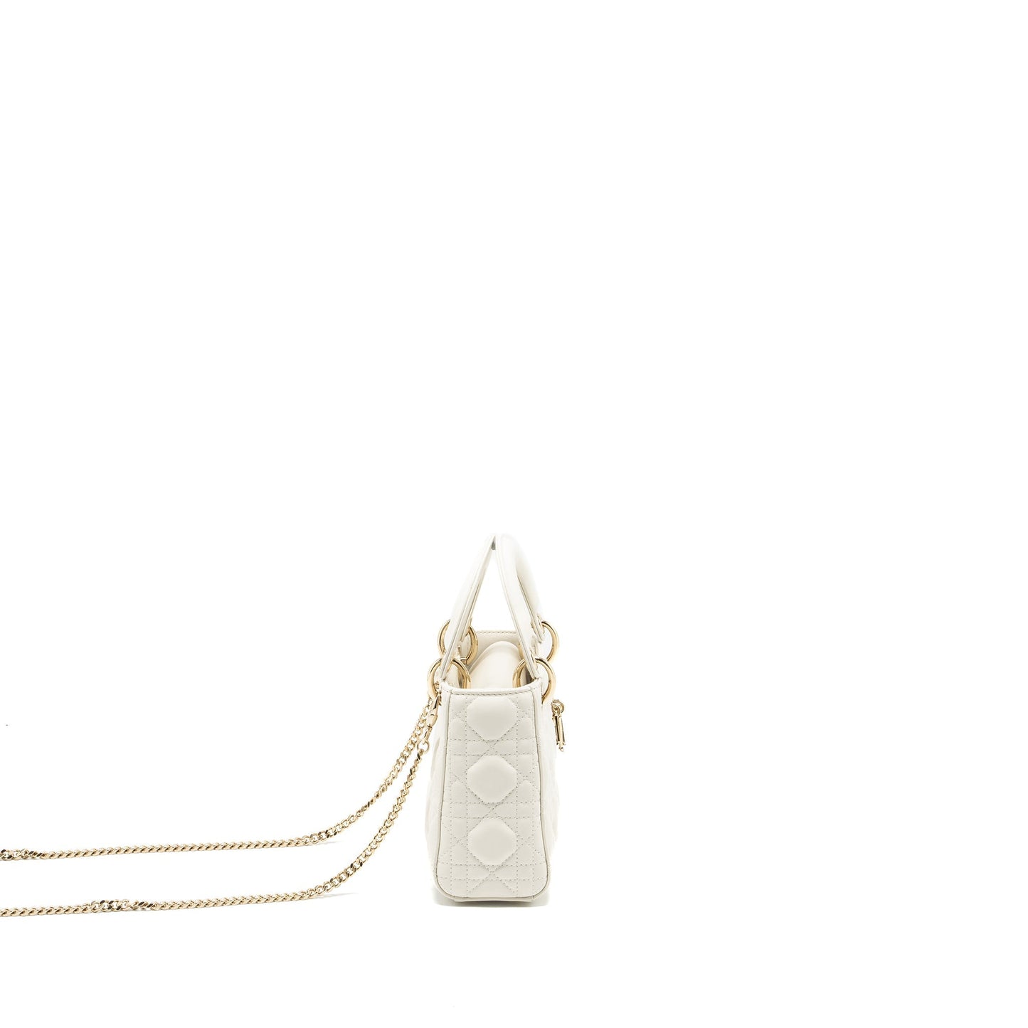 Luxury Dior Mini Lady Luxury Dior Lambskin White LGHW