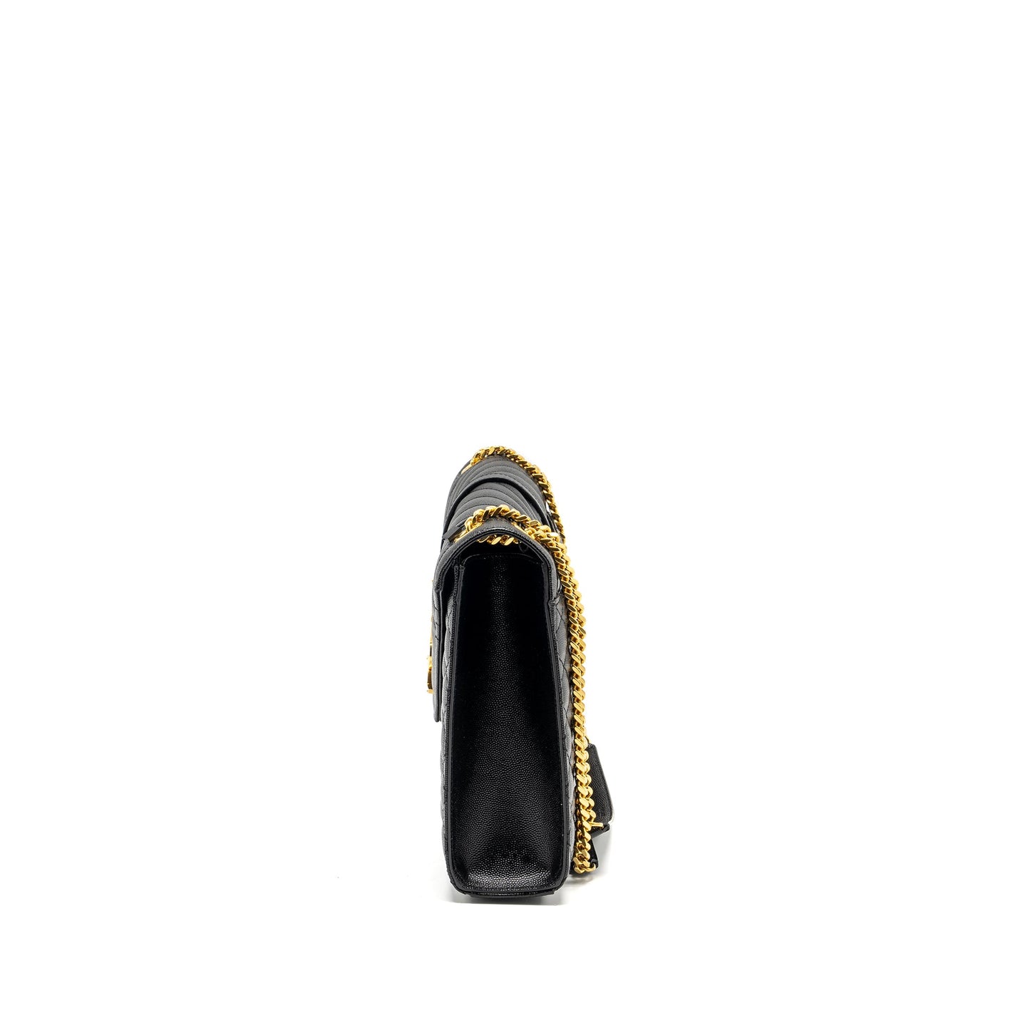 Saint Laurent Large Envelope Bag Calfskin Black GHW