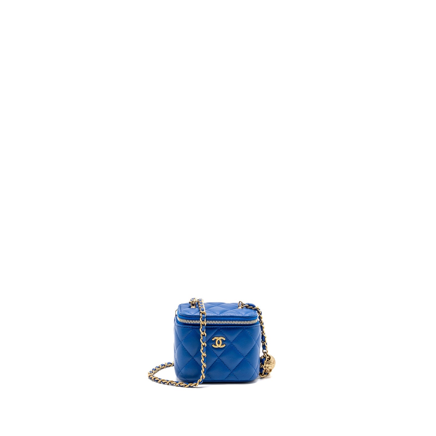 Chanel Pearl Crush Mini Vanity Lambskin Blue GHW(microchip)