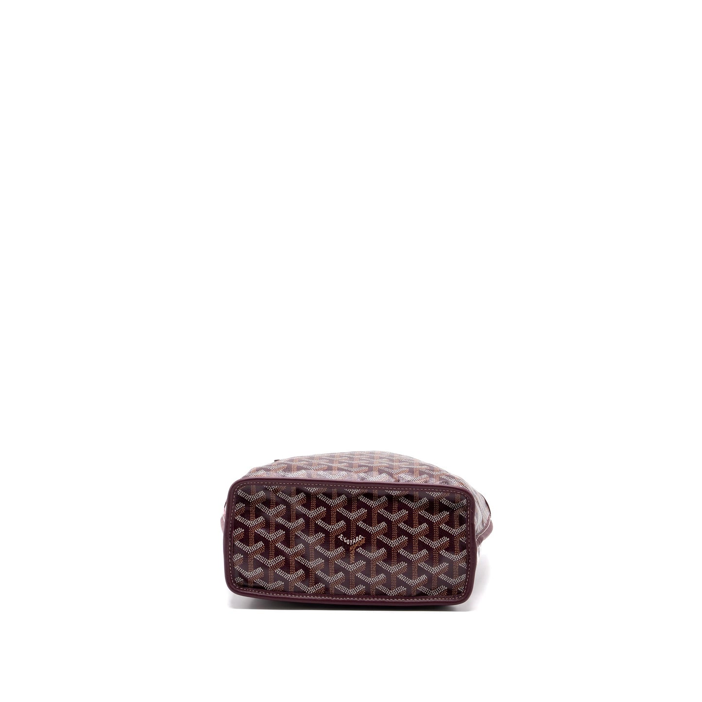 Goyard Anjou Mini tote Canvas/Calfskin Burgundy SHW